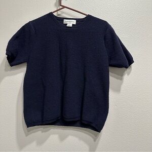 Stephanie Parks medium Navy Blue Women's sweater top,wool blend,minimalist